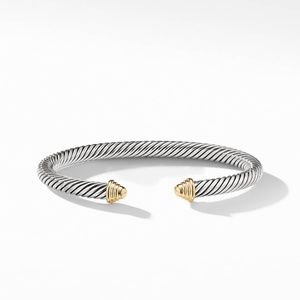 David Yurman Cable Collection  Cable Classics Bracelet with 14K Yellow Gold dome